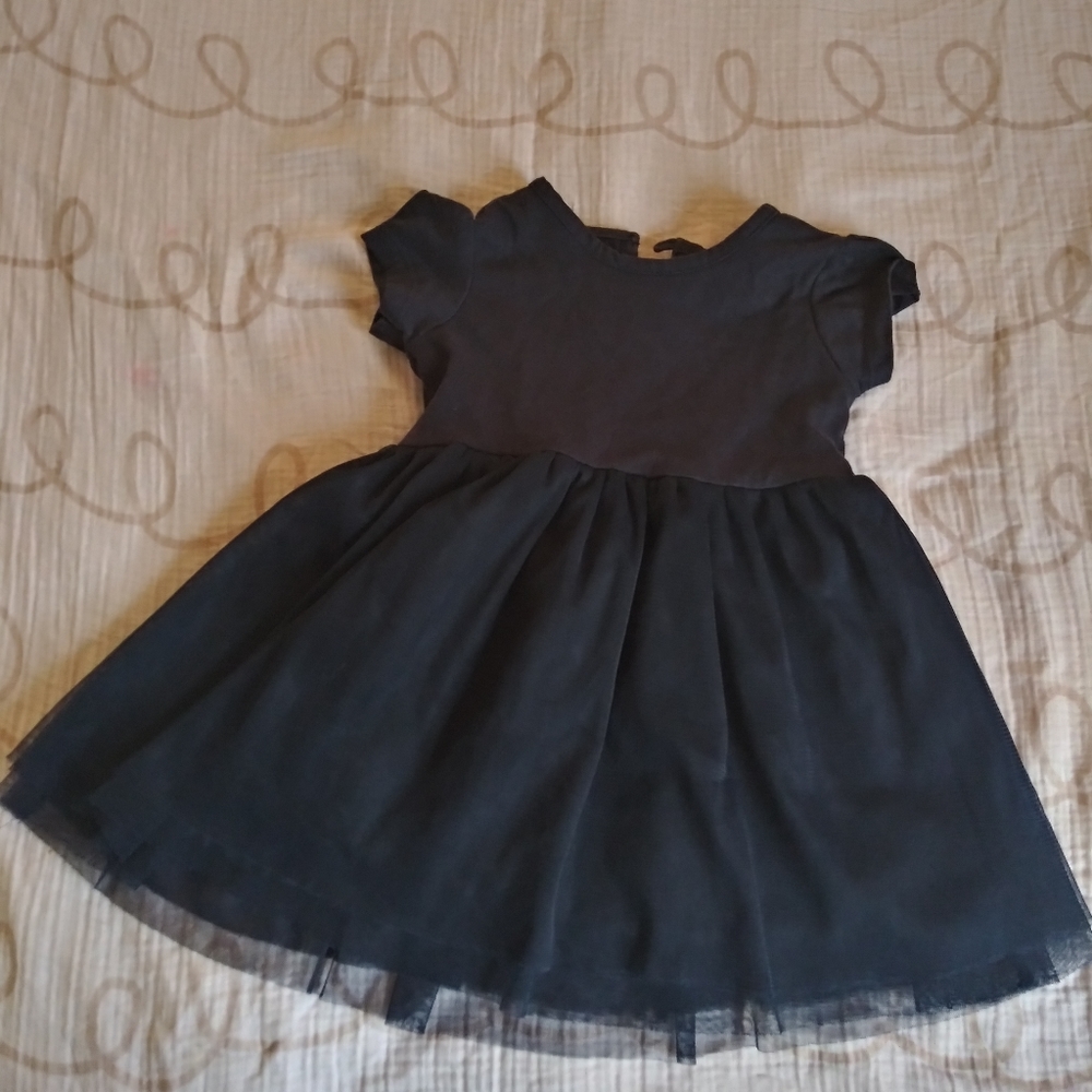 Dark blue dress.